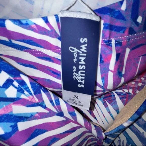 Swimsuits For All Tropical Print 2 Piece Tankini Swimsuit - Picture 4 of 6